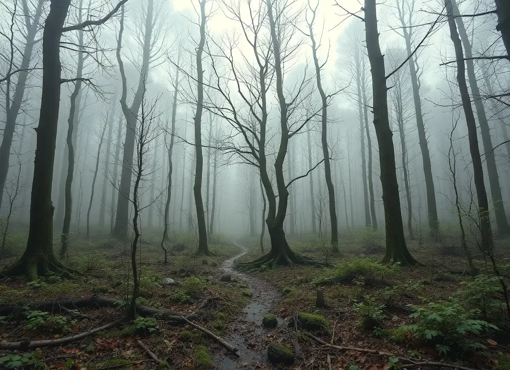 The infamous dead zone where nothing grows, adding to the mysticism of Romania's Haunted Woods The Enigmatic Hoia-Baciu Forest