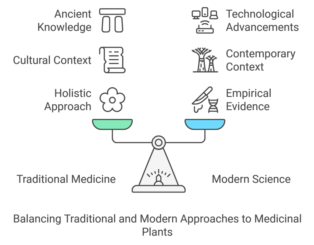 Ancient Knowledge
Ancient Knowledge
Technological Advancements
Technological Advancements
Cultural Context
Cultural Context
Contemporary Context
Contemporary Context
Holistic Approach
Holistic Approach
Empirical Evidence
Empirical Evidence
Traditional Medicine
Traditional Medicine
Modern Science
Modern Science
Balancing Traditional and Modern Approaches to Medicinal Plants
Balancing Traditional and Modern Approaches to Medicinal Plants